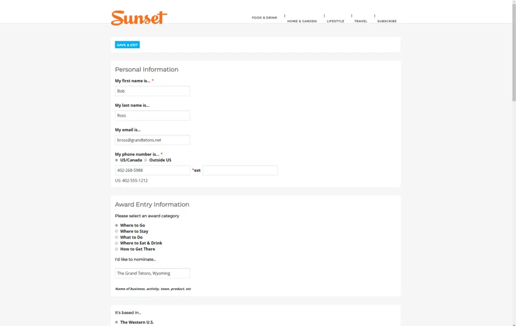 Submission management software online form