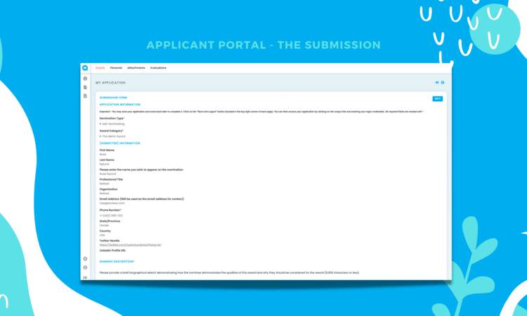 Applicant Portal – The Submission
