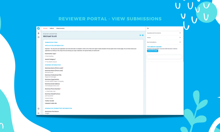 Reviewer Portal – Viewing a Submission